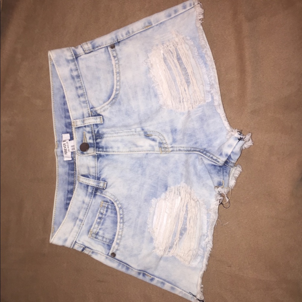 Forever 21 Ripped High Waisted Shorts